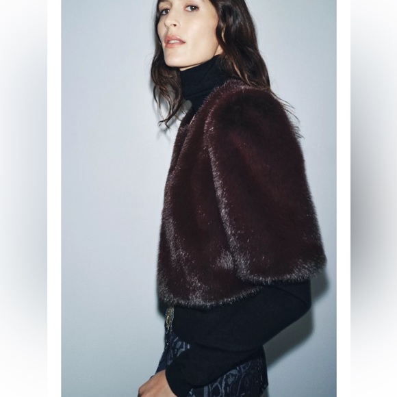 Zara ZW COLLECTION LIMITED EDITION FAUX FUR JACKET - Picture 10 of 11